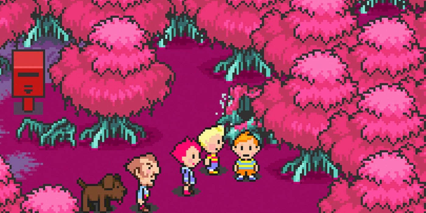 Mother 3 GBA Party Standing In Forest