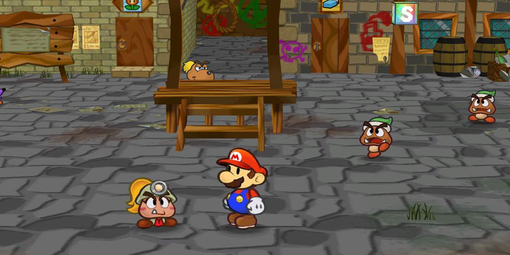 Mario spricht mit Goombella in Thousand Year Door