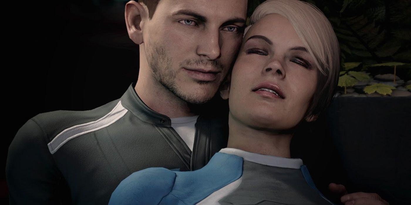 Mass Effect Andromeda Ryder and Cora Cuddling