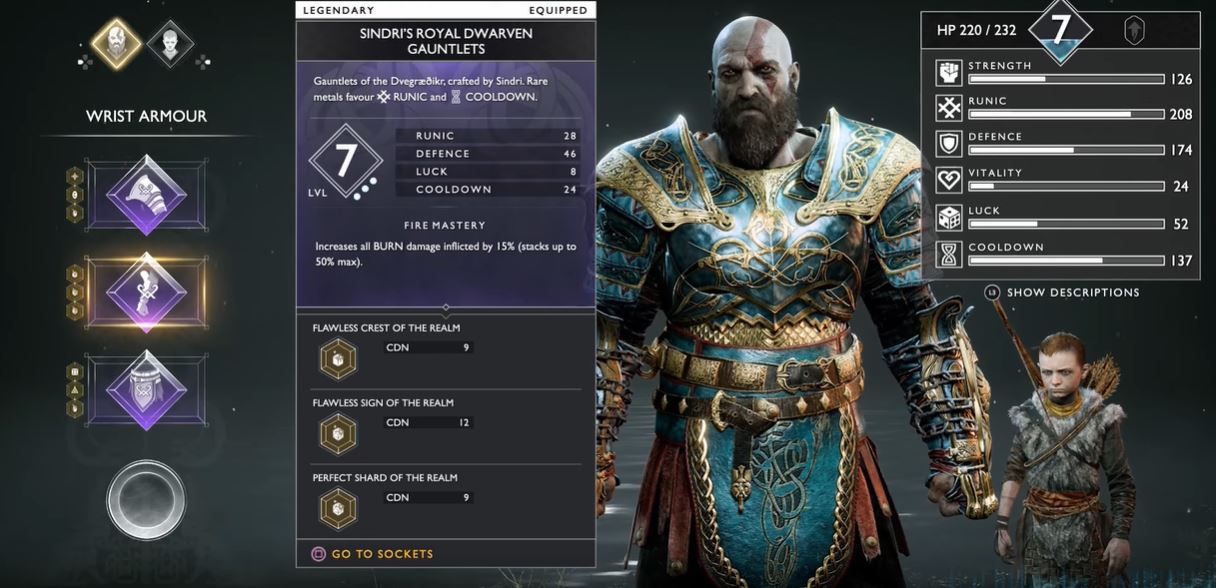 God of War PS4 Sindris Royal Dwarven armor set