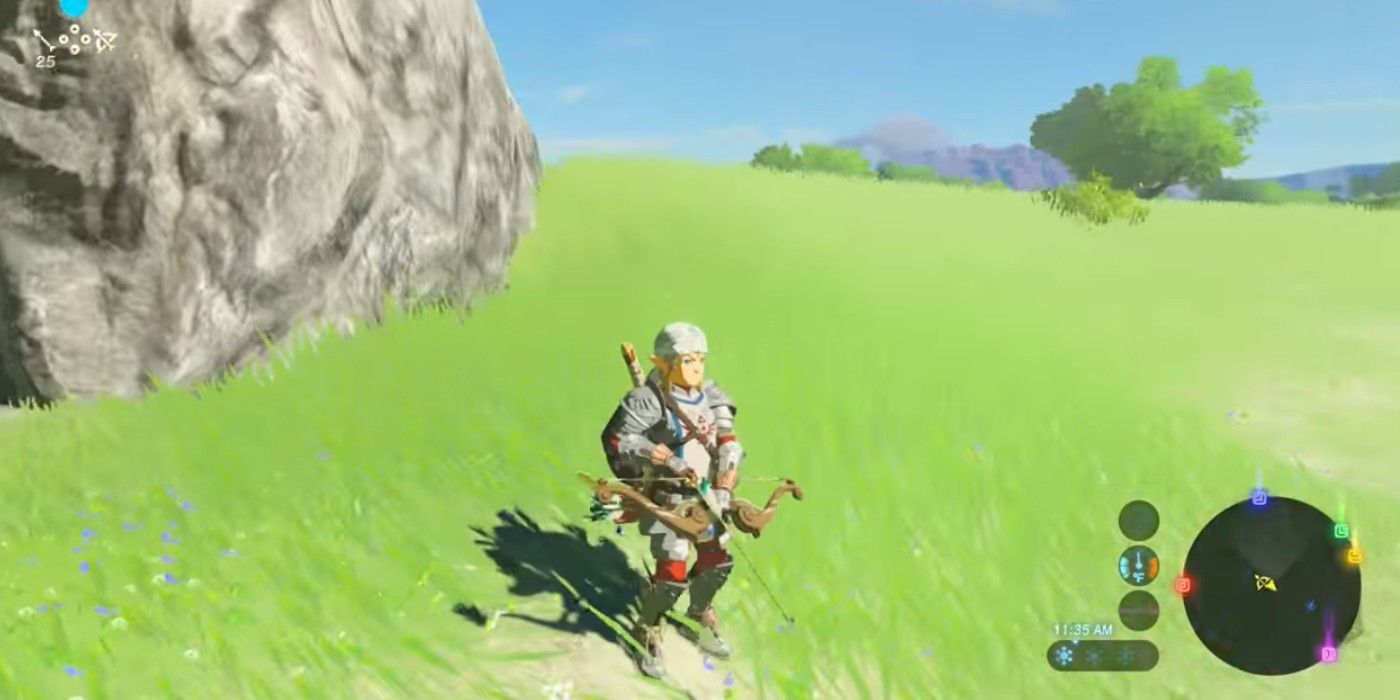 Link using the Forest Dweller Bow in BOTW