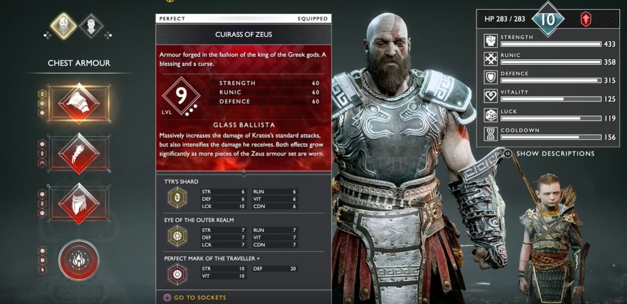 God of War PS4 Zeus armor set