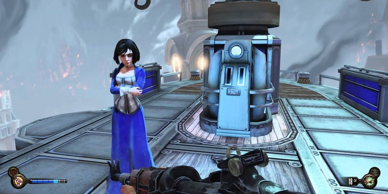 An angry young girl in Bioshock
