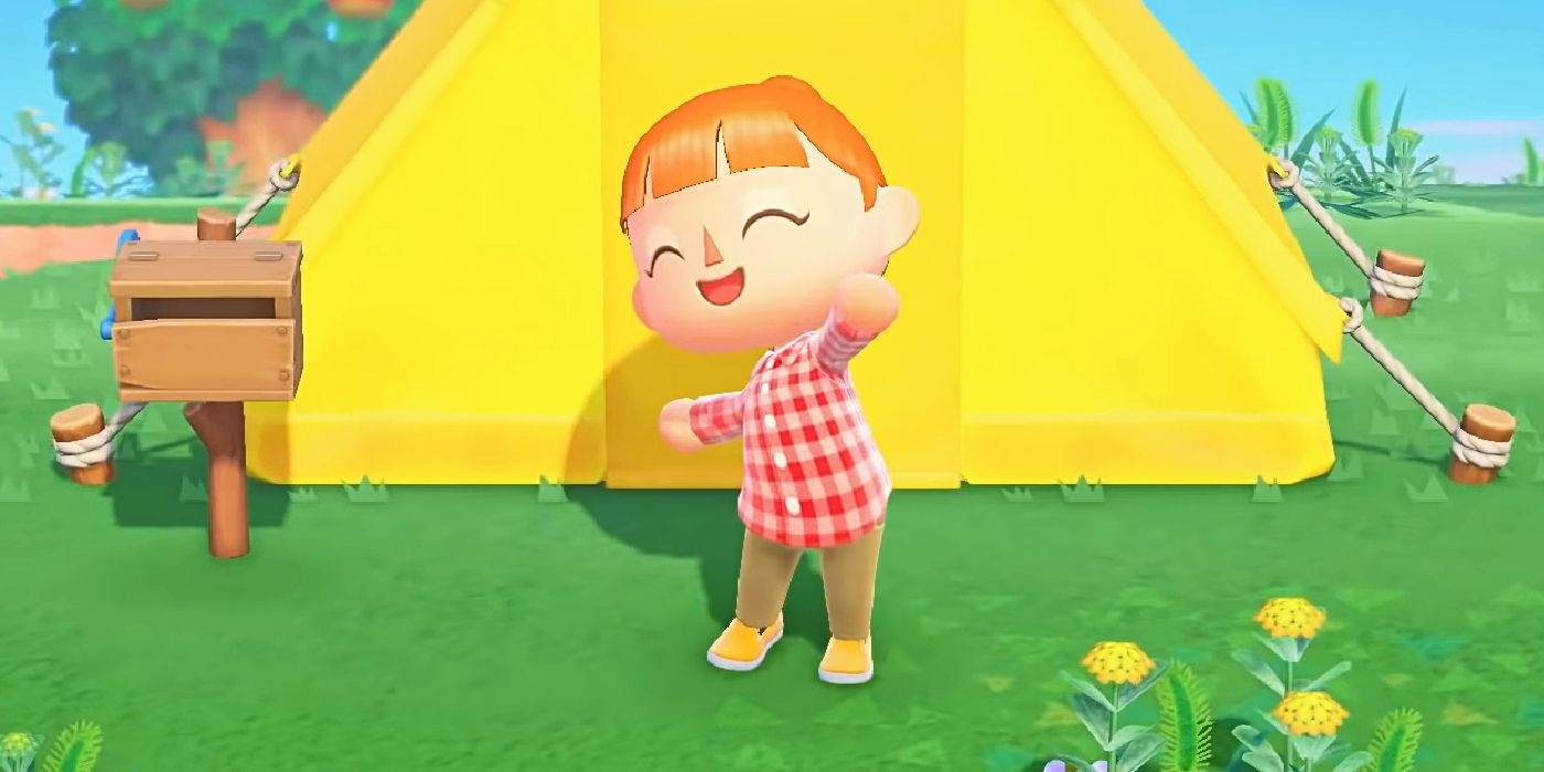 Animal Crossing New Horizons Infront Of Tent
