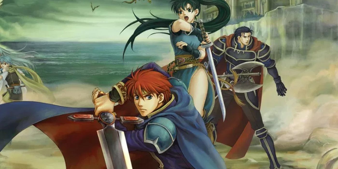 Eliwood, Lyn , and Hector as shown on key art for Fire Emblem: the Blazing Blade