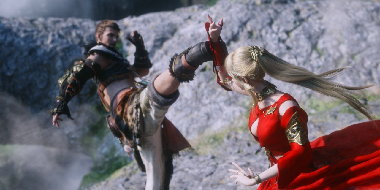 Warrior of light fighting Lyse Stormblood