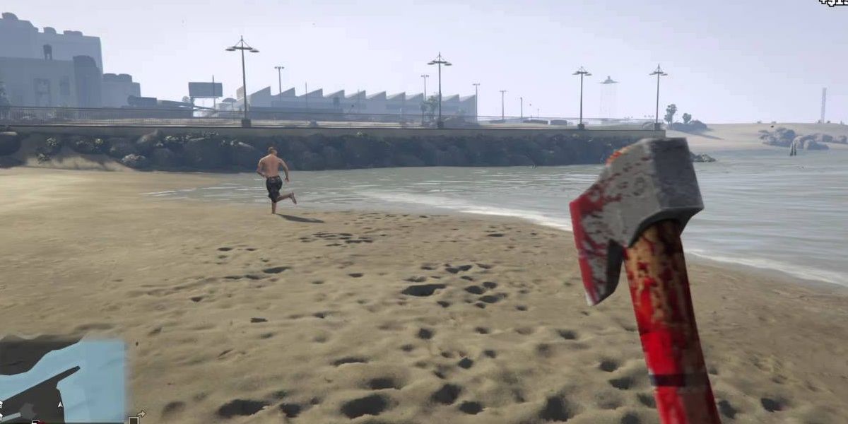The hand axe in GTA 5 can be swung quickly, and never needs ammunition