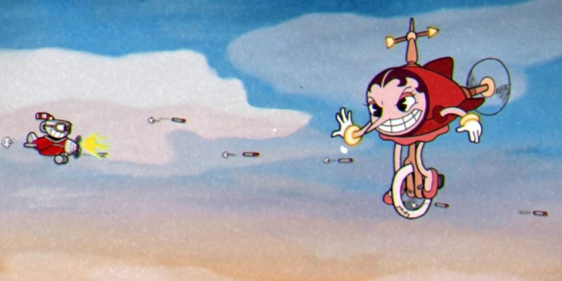 Hilda Berg from Cuphead in the sky
