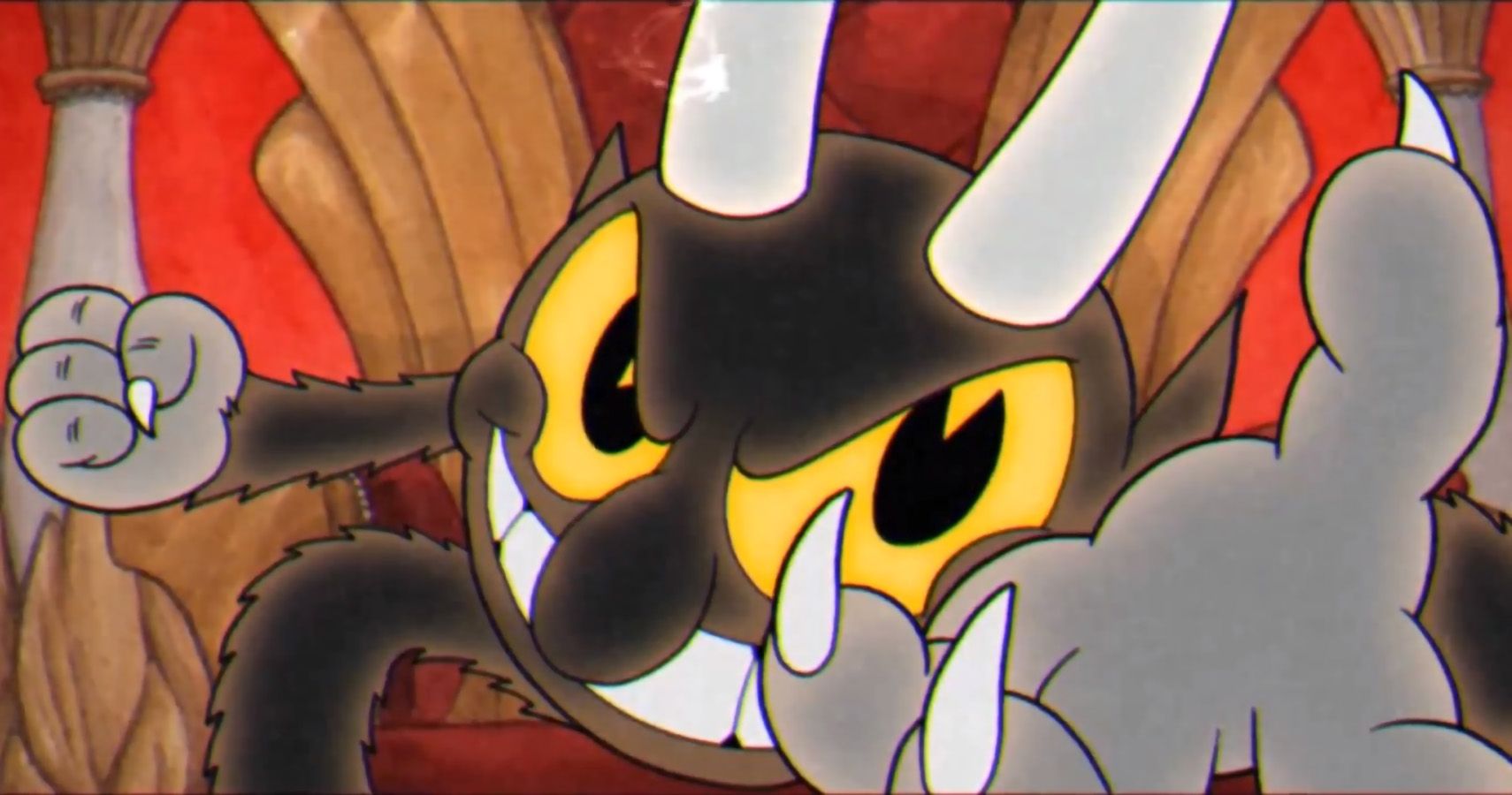 Close up picture of The Devil in Cuphead