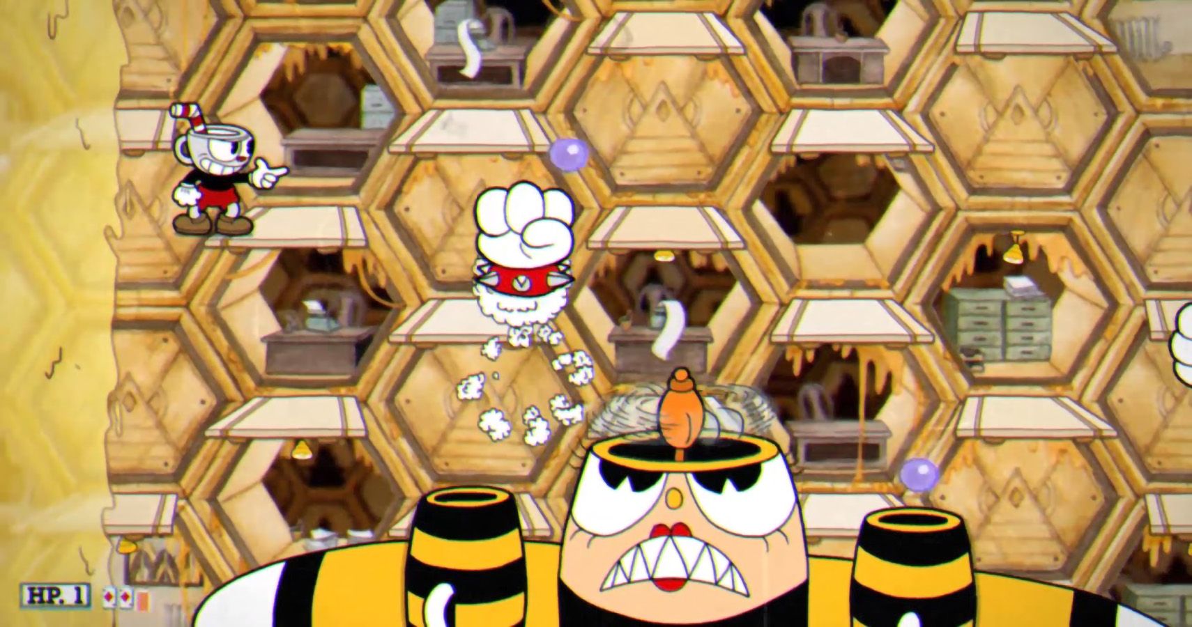 Honeybottoms boss fight in Cuphead