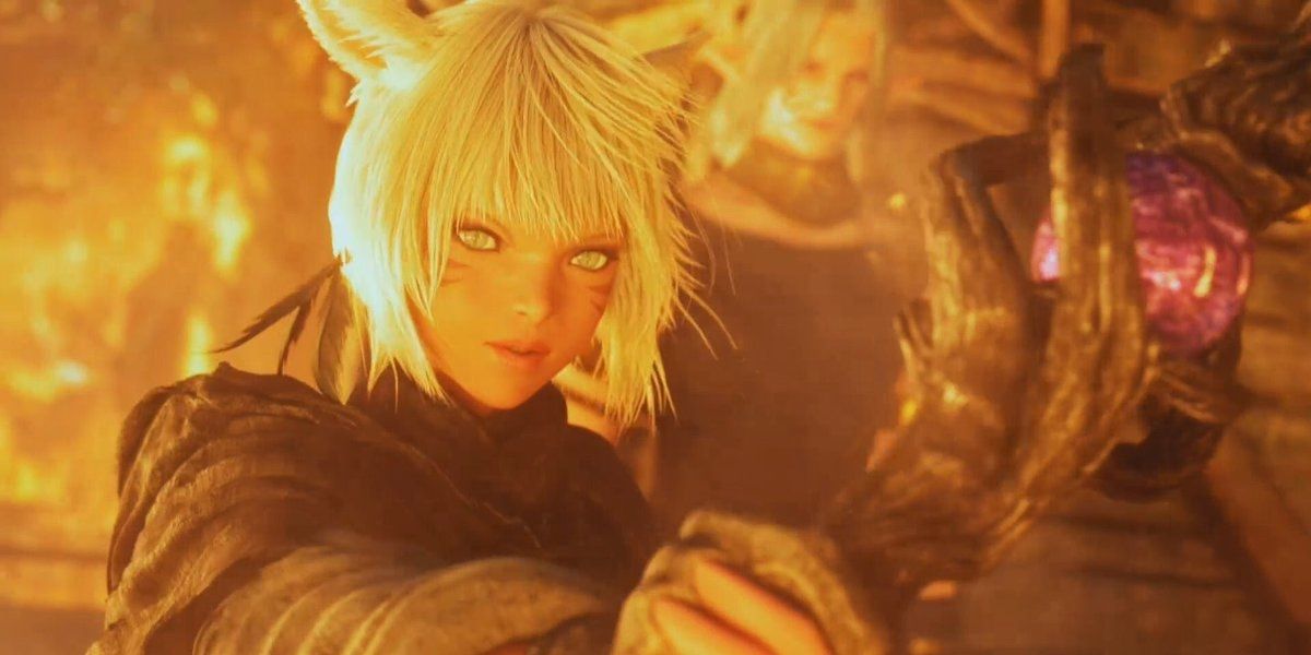 Y'shtola as a Black Mage in Final Fantasy 14