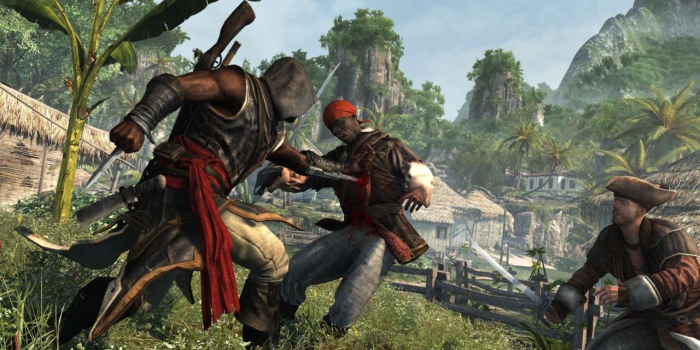 Adewale fighting some Templar pirates in Assassin's Creed Freedom Cry