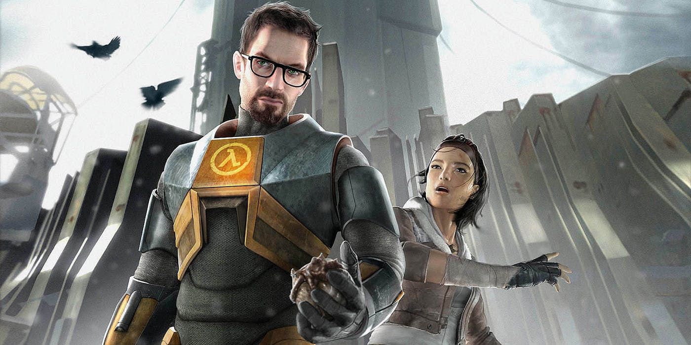 Gordon Freeman and Alyx Vance from key art in Half-Life 2.