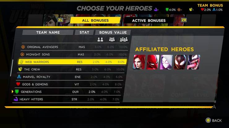 Marvel Ultimate Alliance 3 The Best Teams And Their Bonuses