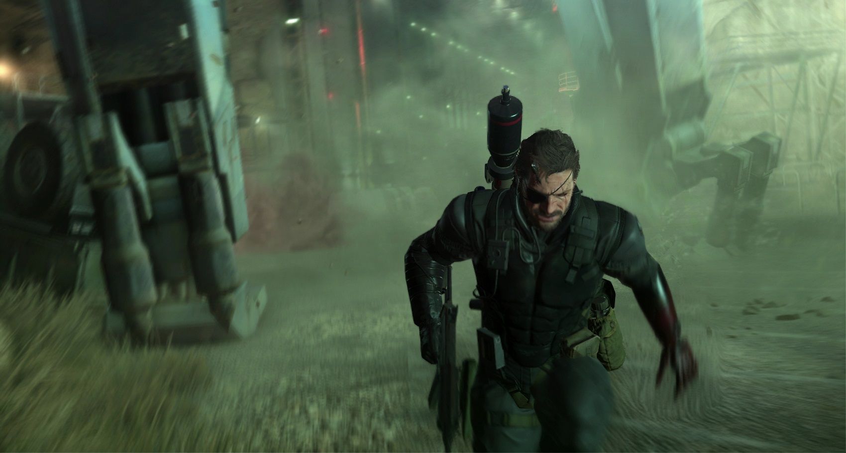 Metal Gear Solid 5 running from metal gear