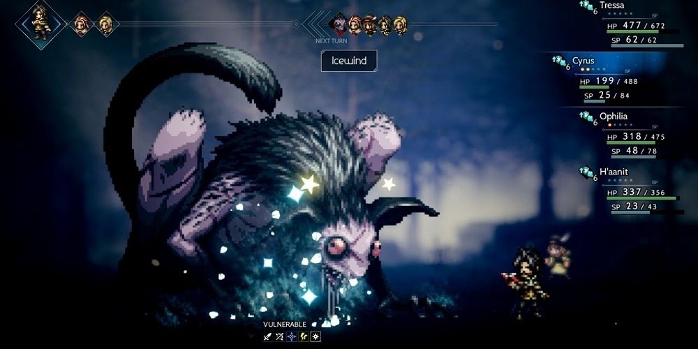 Icewind fight in Octopath Traveler