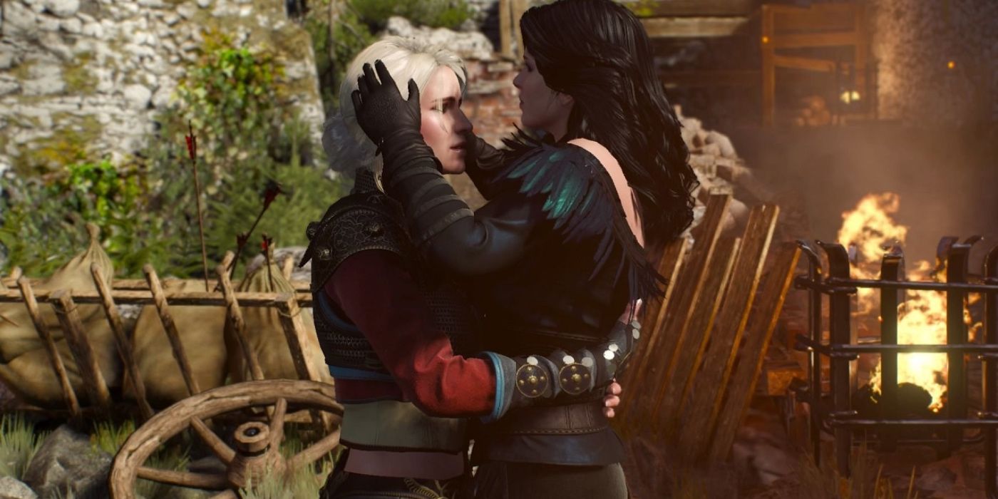 Yennefer and Ciri embrace like a mother and daughter.