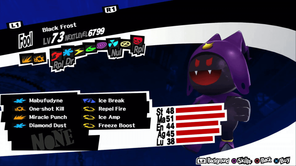 Persona 5 Black Frost stats
