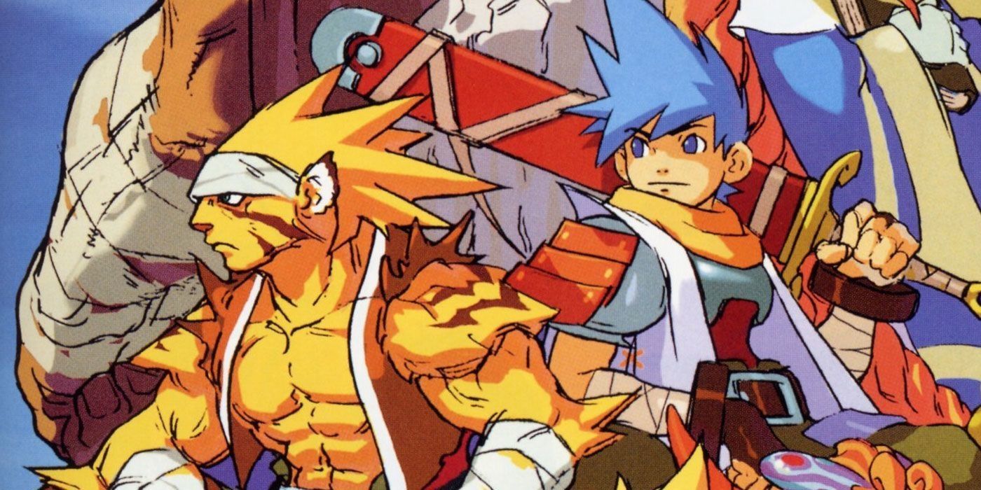 breath of fire characters in a battle pose