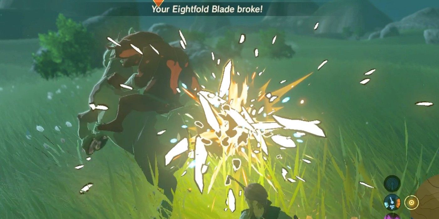 Breath of the Wild Sword Break eightfold blade on Moblin