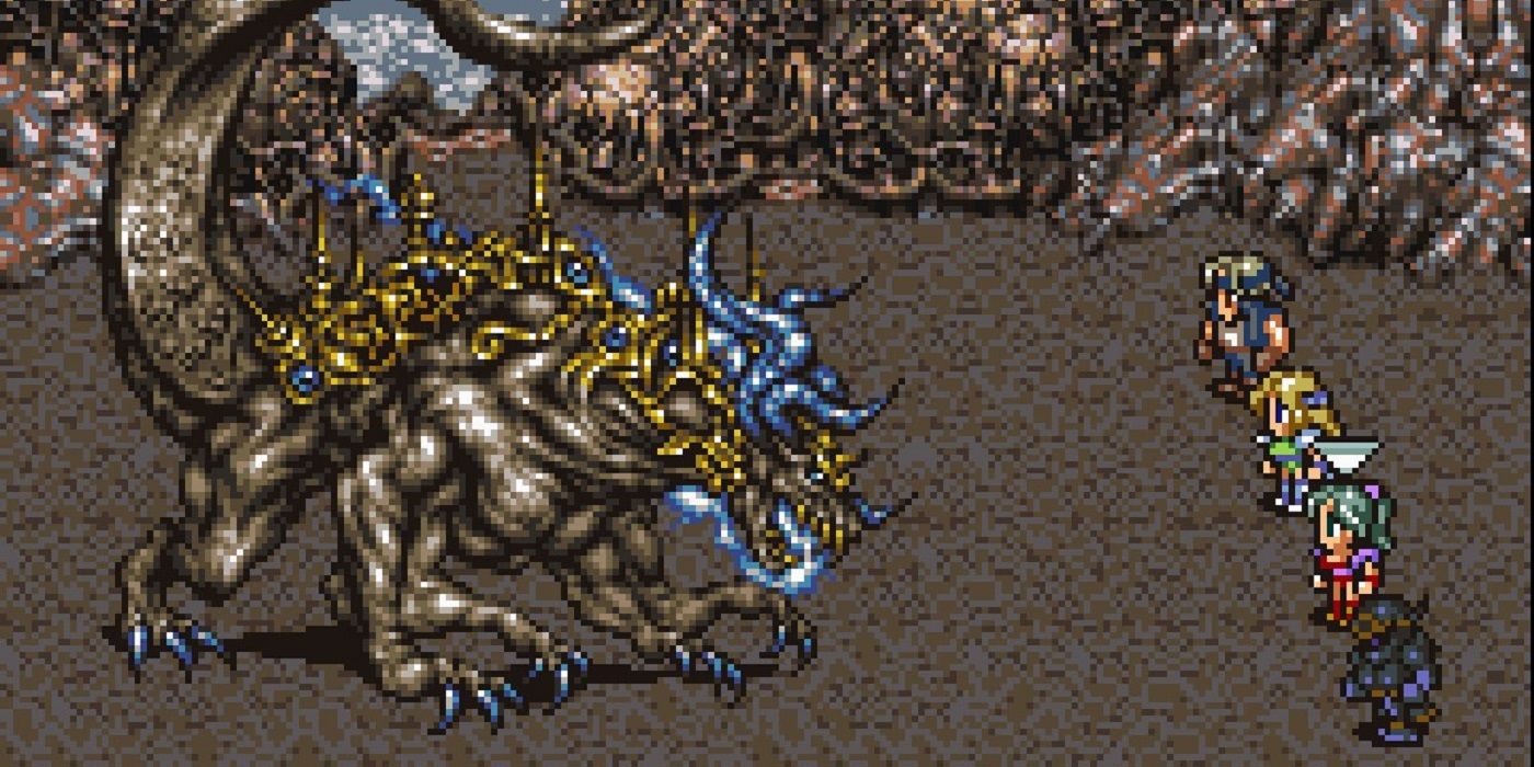 Final Fantasy VI fighting a behemoth