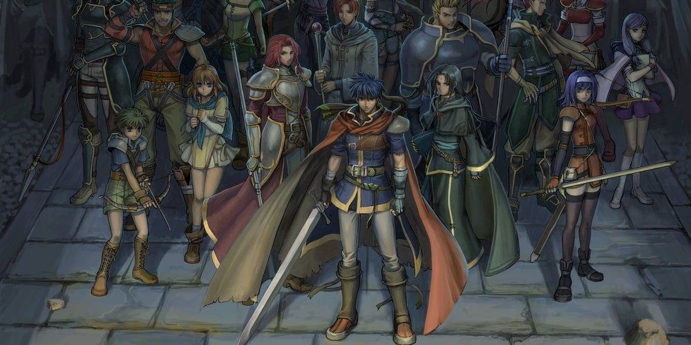 The Fire Emblem Path Of Radiance cast all stand at the ready