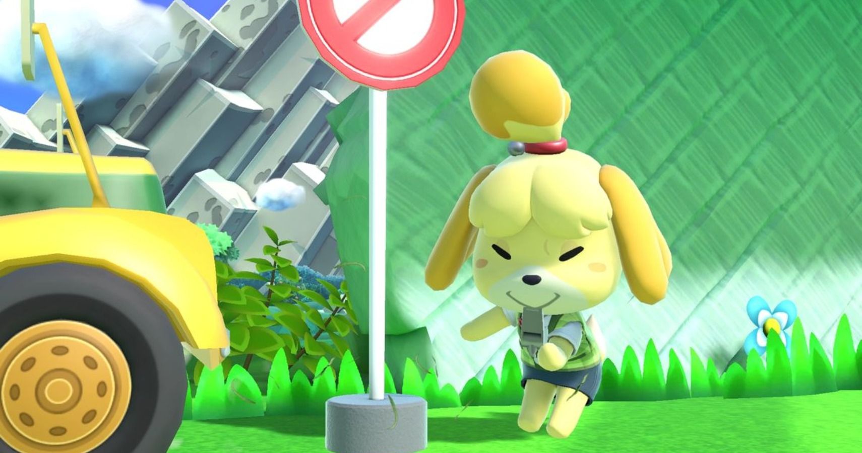 Isabelle Smash Bros Stop Sign Cover