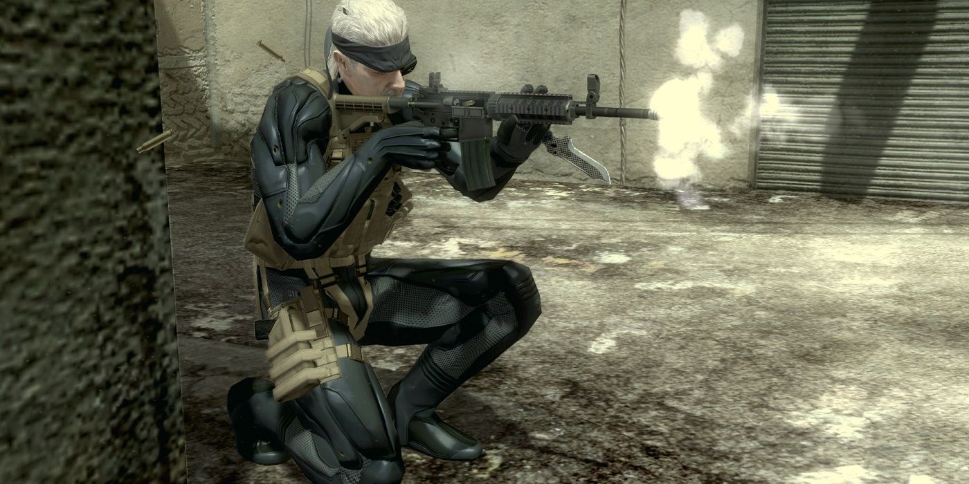 MGS 4 Snake firing a gun