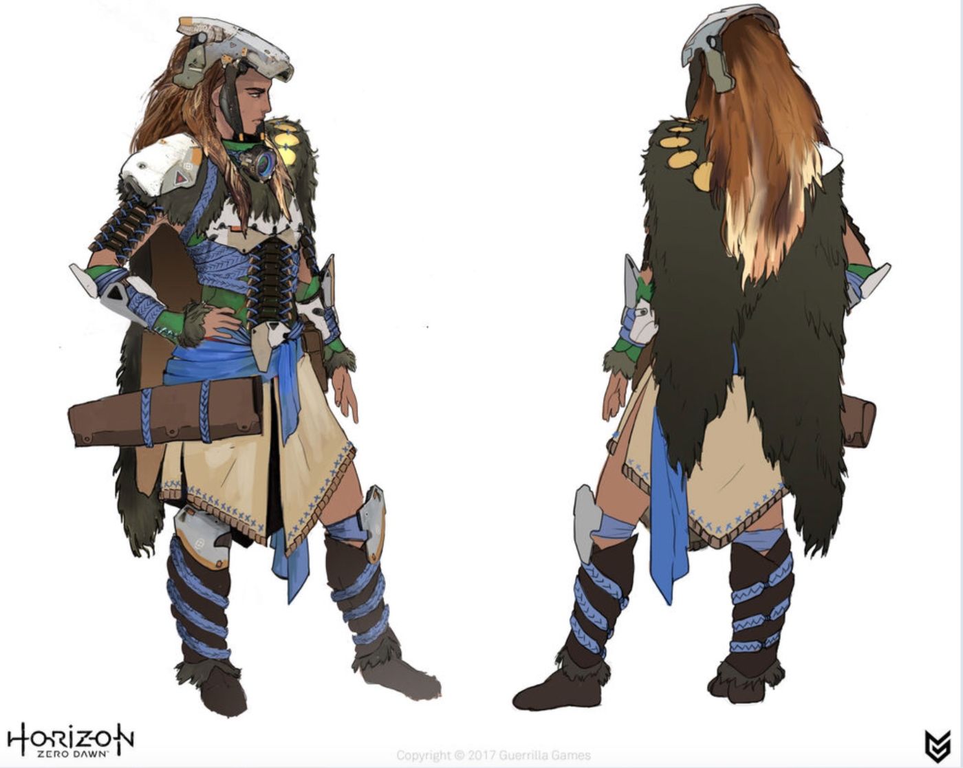 Aloy concept art of Nora Lookout outfit in Horizon Zero Dawn