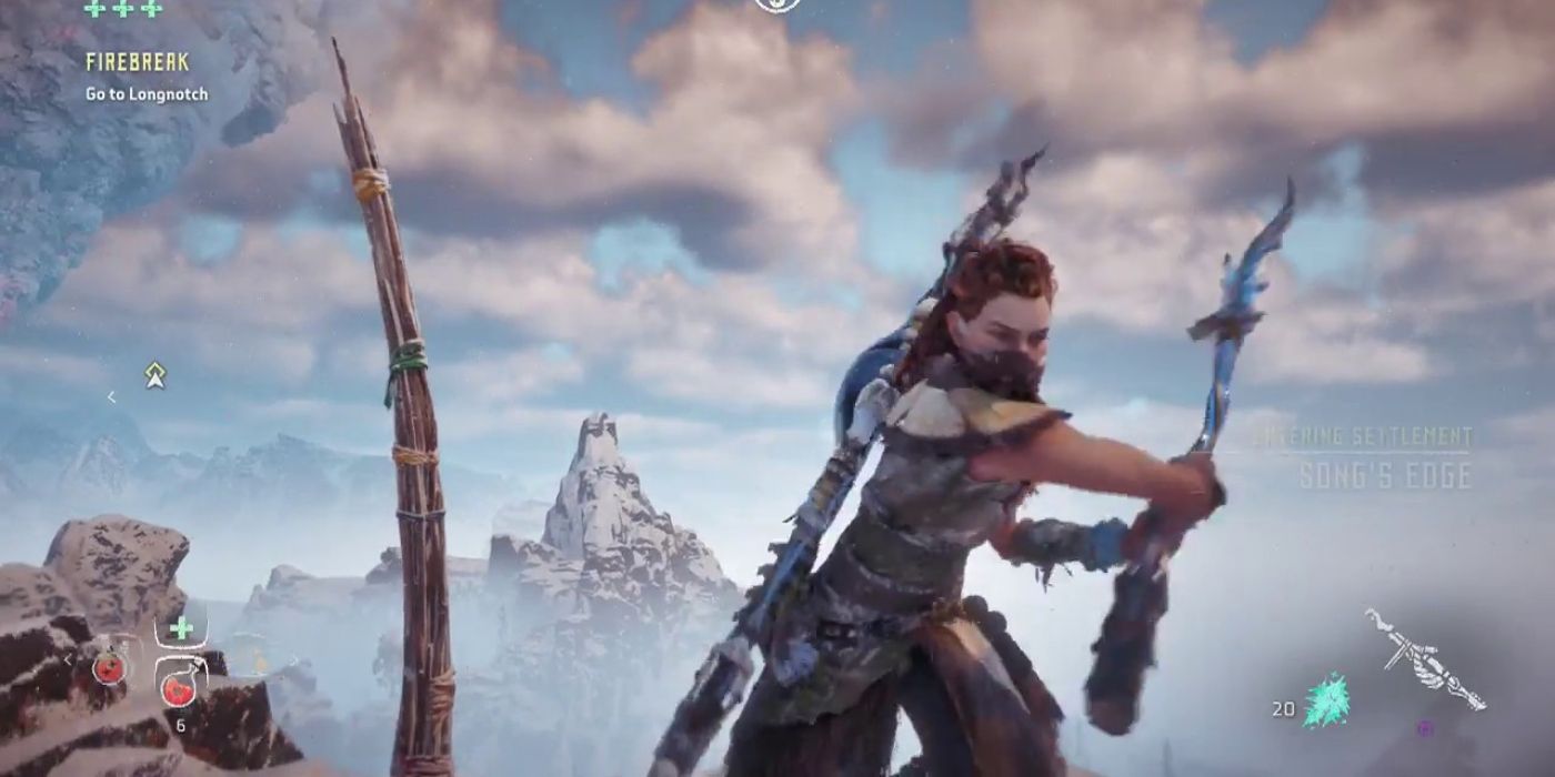 Aloy wearing Nora Silent Hunter outfit from Horizon Zero Dawn