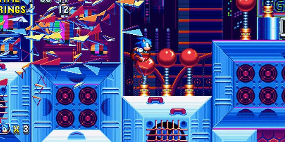 Sonic running through a stage in Sonic Mania