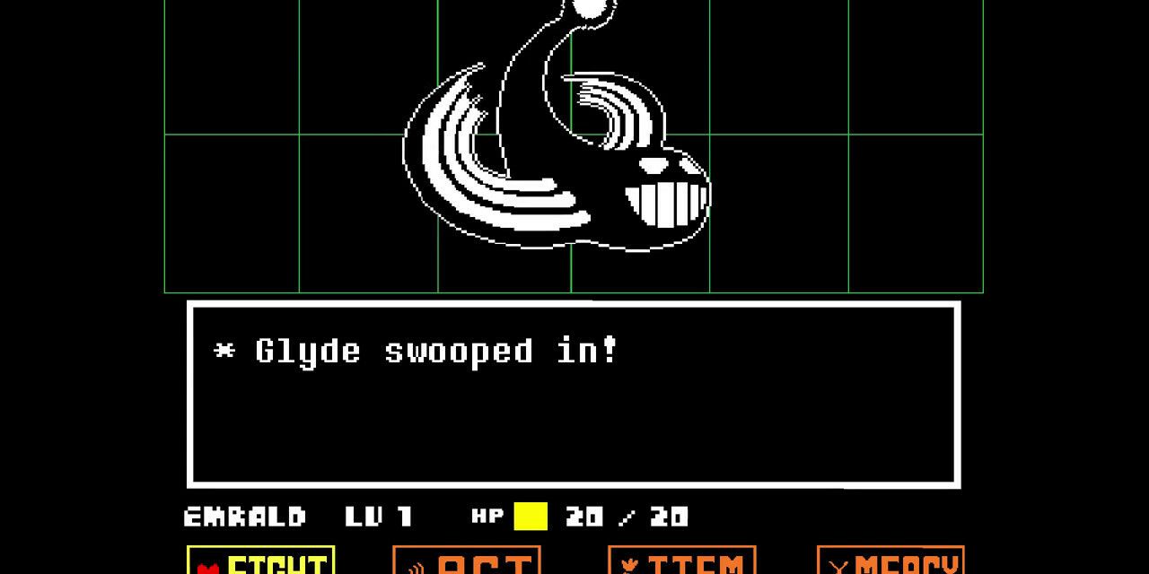 Screenshot of the battle with Glyde in Undertale.