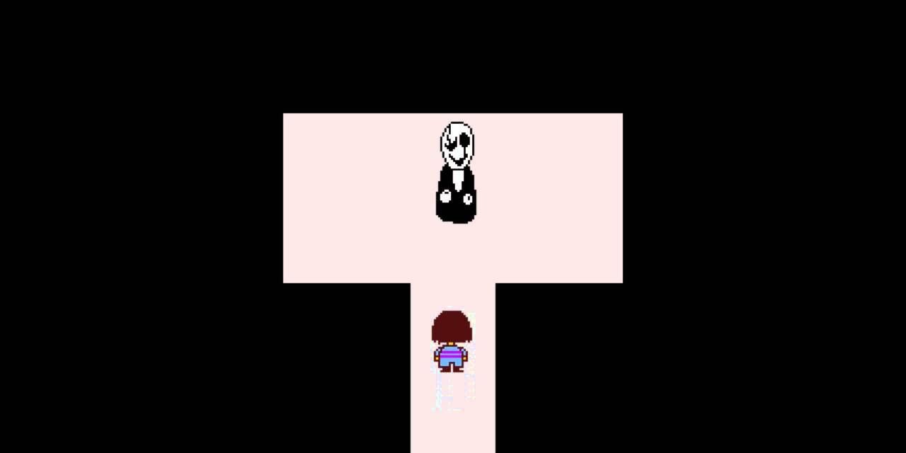 The player meets WD Gaster in Undertale