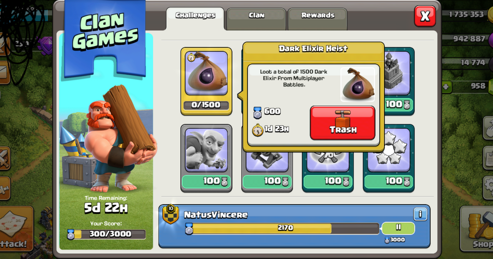 clan games challenges