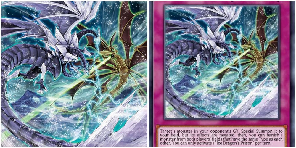 ice dragons prison card and text