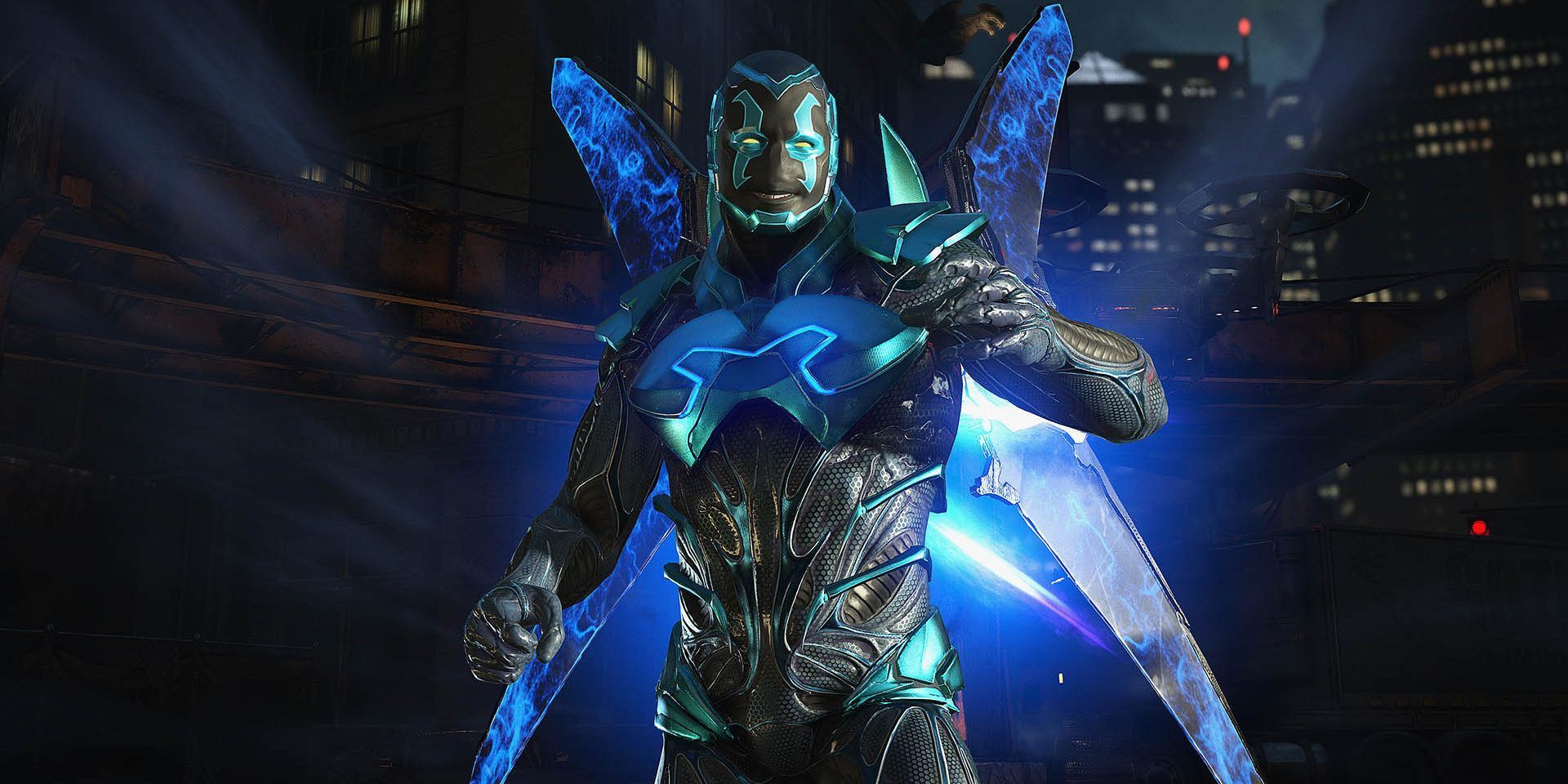 The Blue Beetle as he appears in Injustice 2