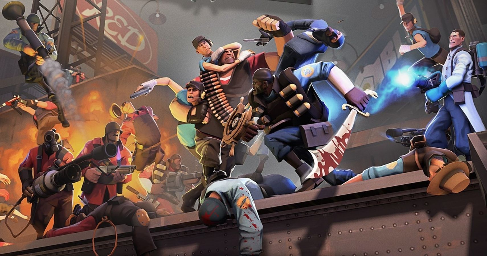 Team Fortress 2 - you can play a Heavy with Gabe Newell's face