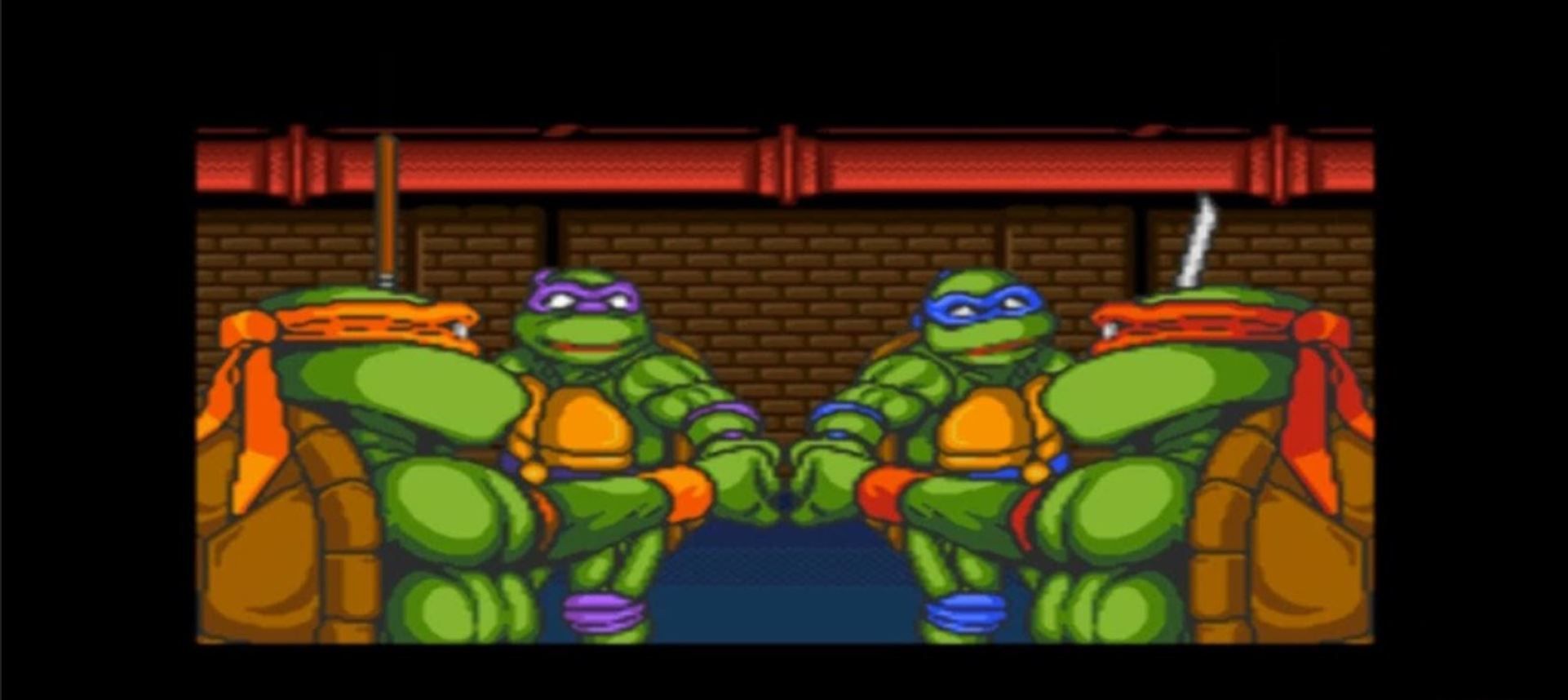 Cowabunga! The Teenage Mutant Ninja Turtles face off in Teenage Mutant Ninja Turtles: Tournament Fighters.