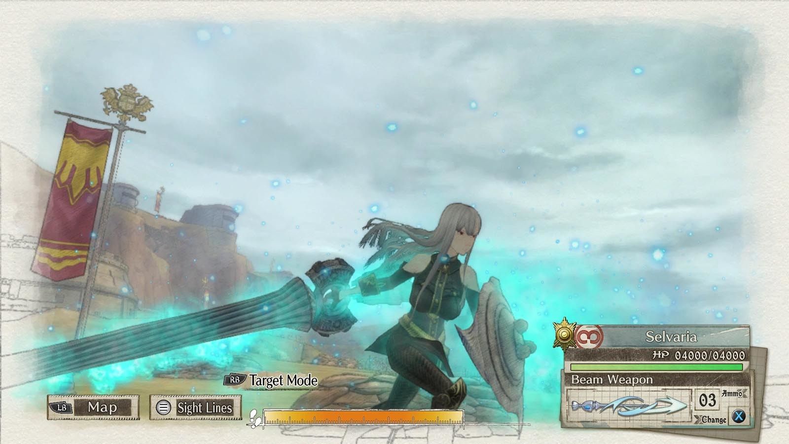 Valkyria character target mode
