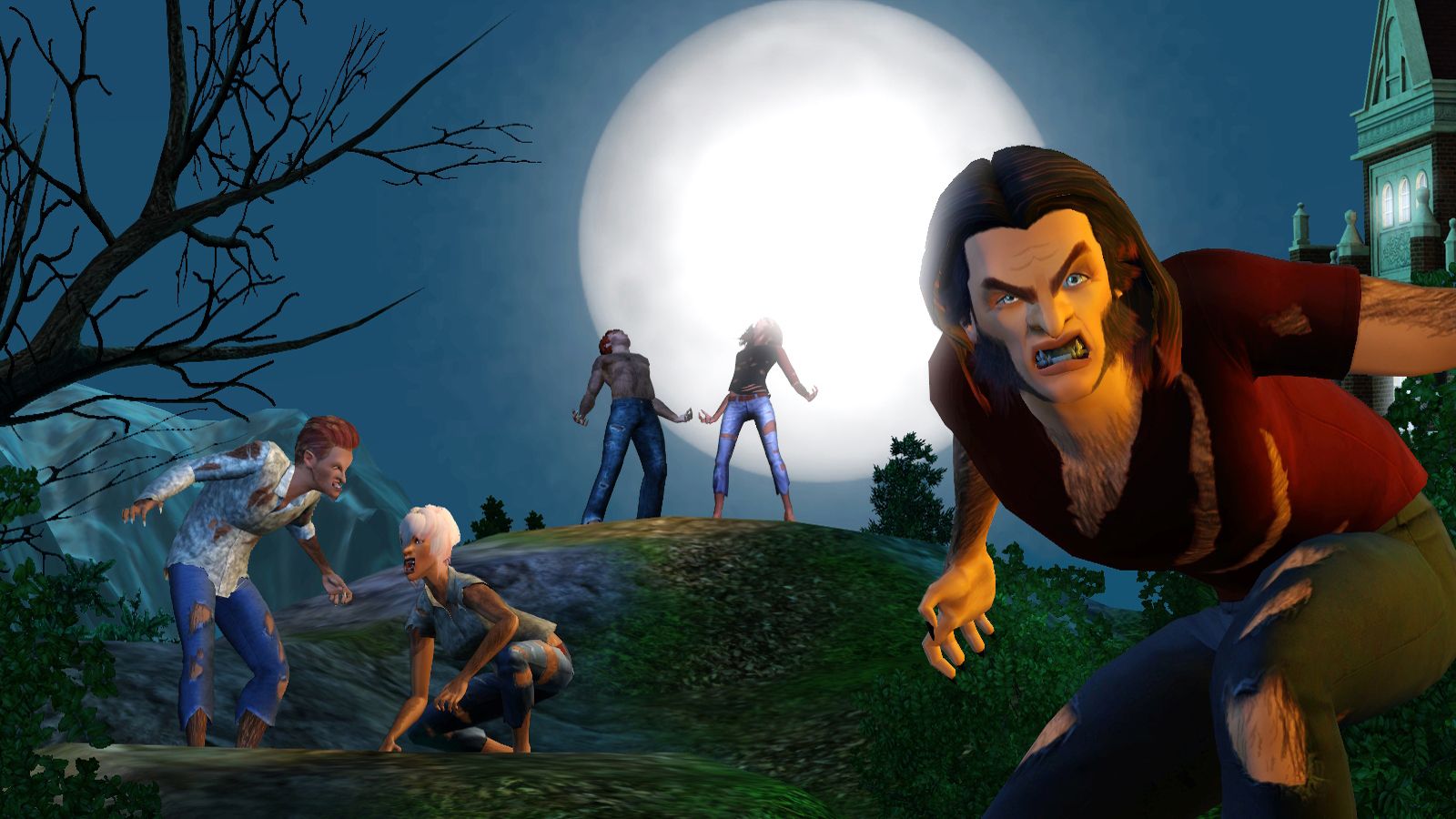 Promotional image of werewolves from The Sims 3