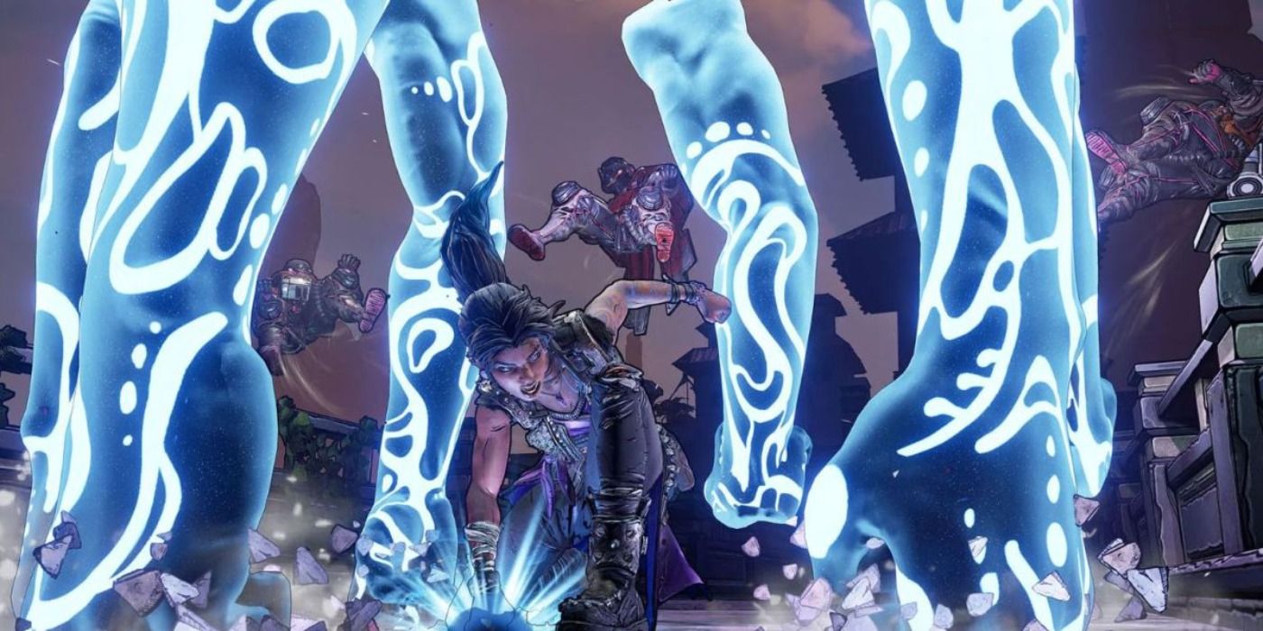 image of Amara from Borderlands 3 smashing into the ground with her Siren arms