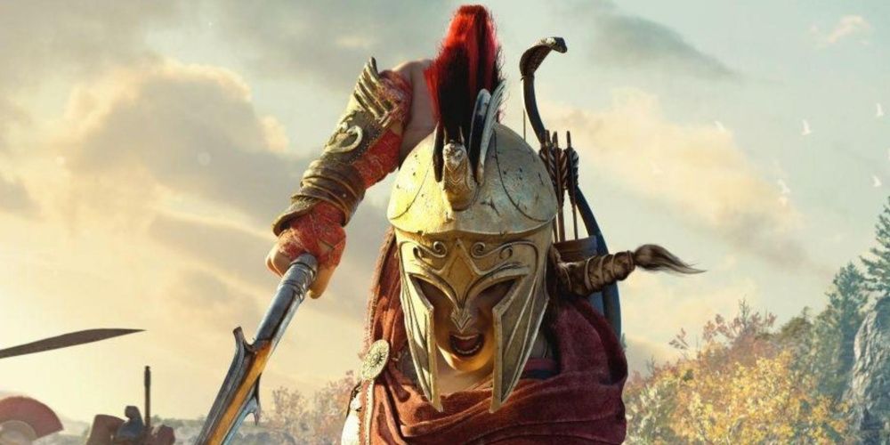Assassins Creed Odyssey Kassandra sticht mit kurzem Speer zu