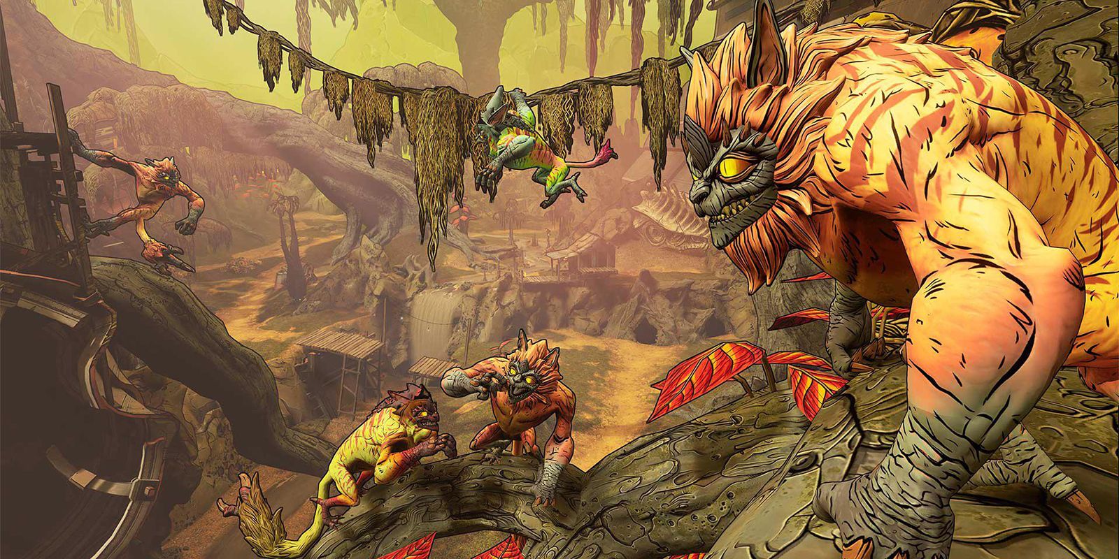 An area with multiple jabbers that communicate with each other and swing from environmental objects in Borderlands 3.