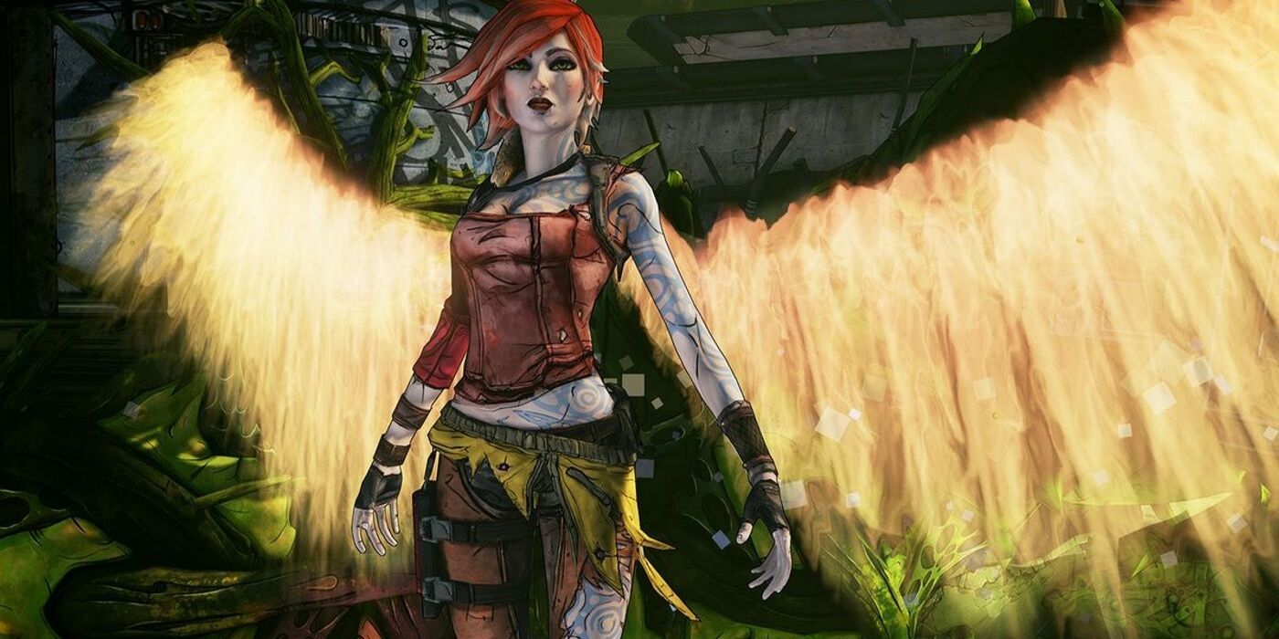 image of Lilith from Borderlands spreading wings of fire
