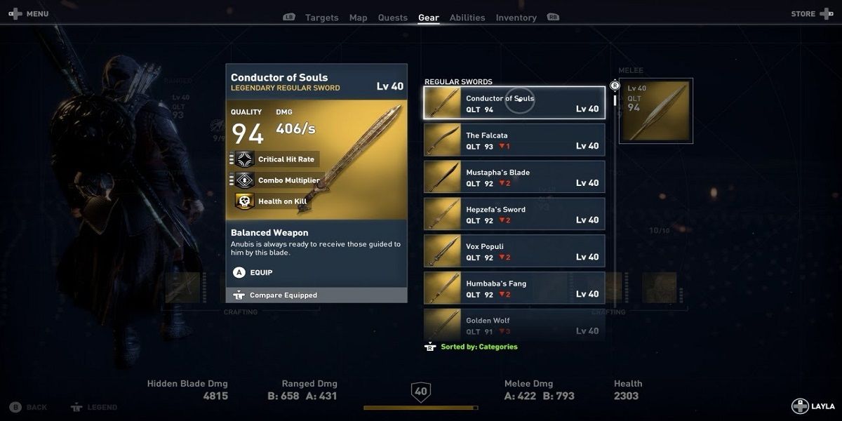 assassins creed origins best sword