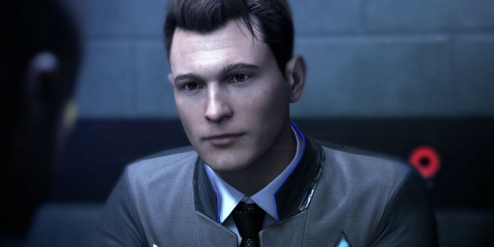 Detroit Become Human Connor android talking to an NPC