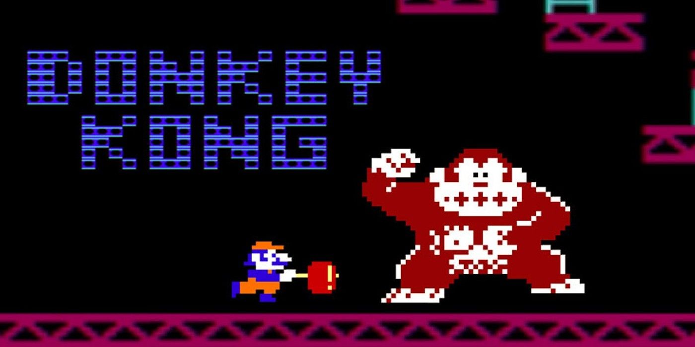 Jumpman Mario with Hammer Attacking Donkey Kong