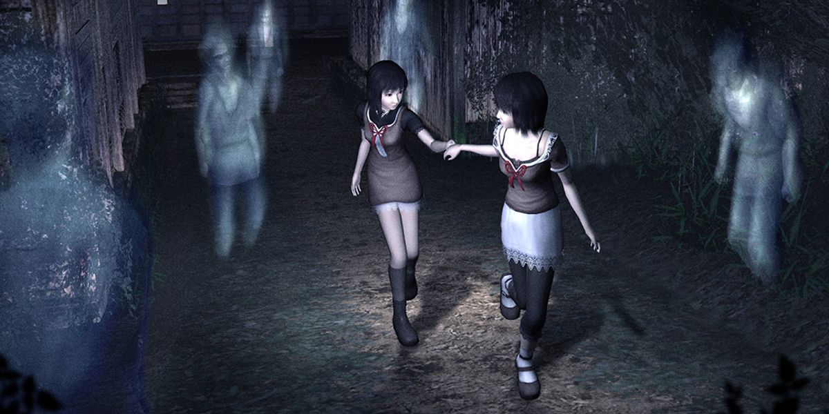 Two girls running from Fatal Frame