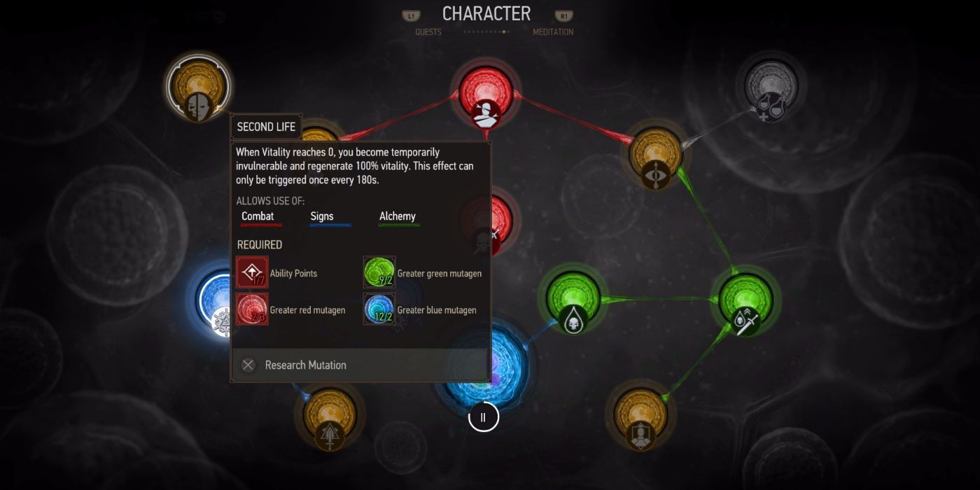Witcher 3 Screenshot Of Mutations Panel