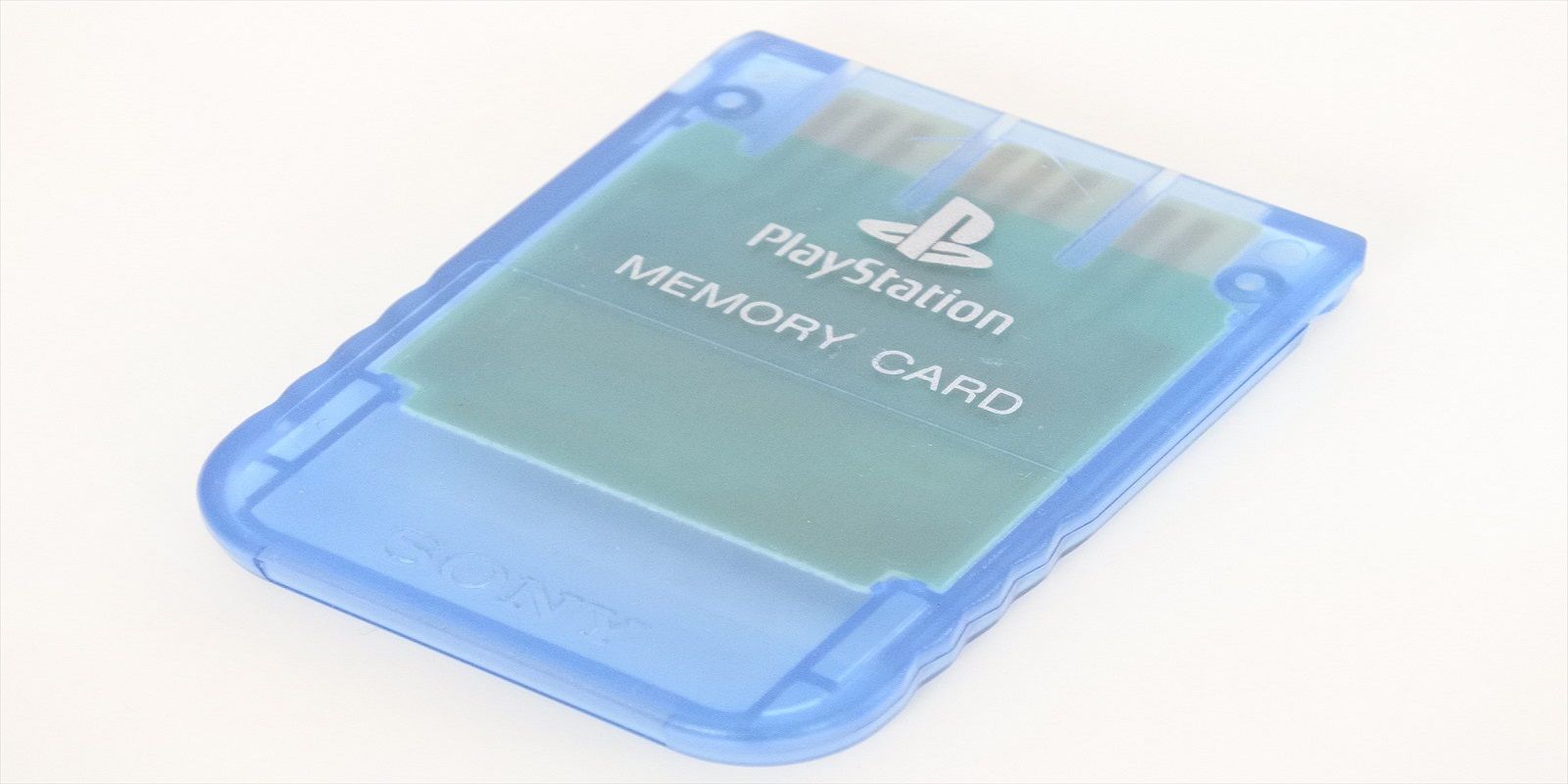A translucent Playstation memory card